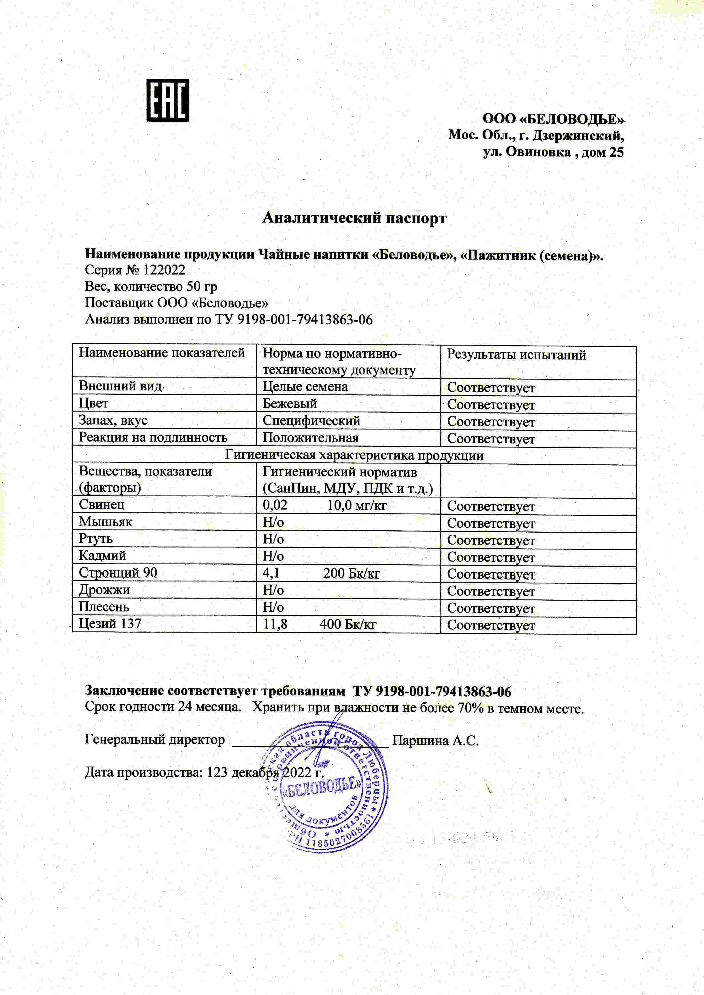 Паспорт №122022